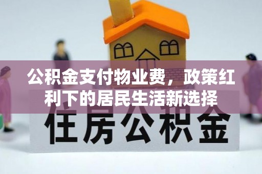 深水埗公积金支付物业费，政策红利下的居民生活新选择